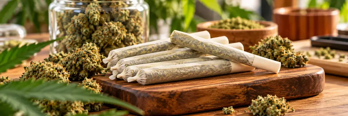 Cannabis Pre-Rolls: A Beginner's Guide Cannabis pre-rolls with cannabis flower and rolling paper
